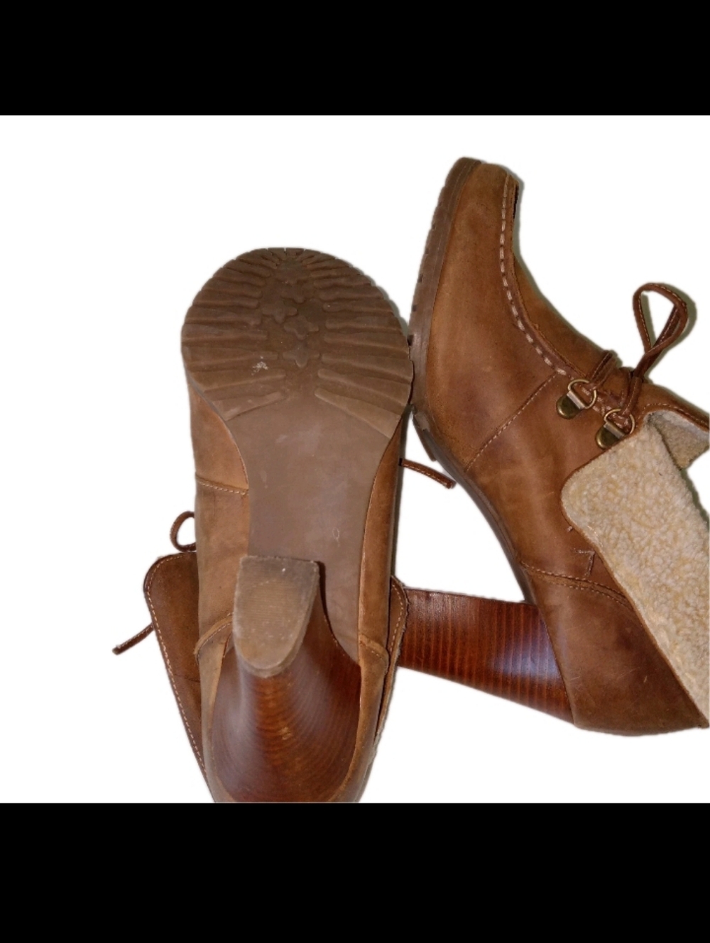 Audrey Brooke Leather Stiletto Platform Booties 9 M - Picture 7 of 10